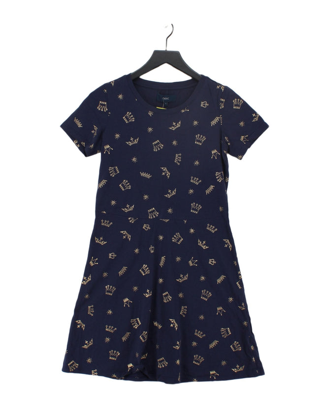 Next Women's Midi Dress UK 8 Blue 100% Cotton