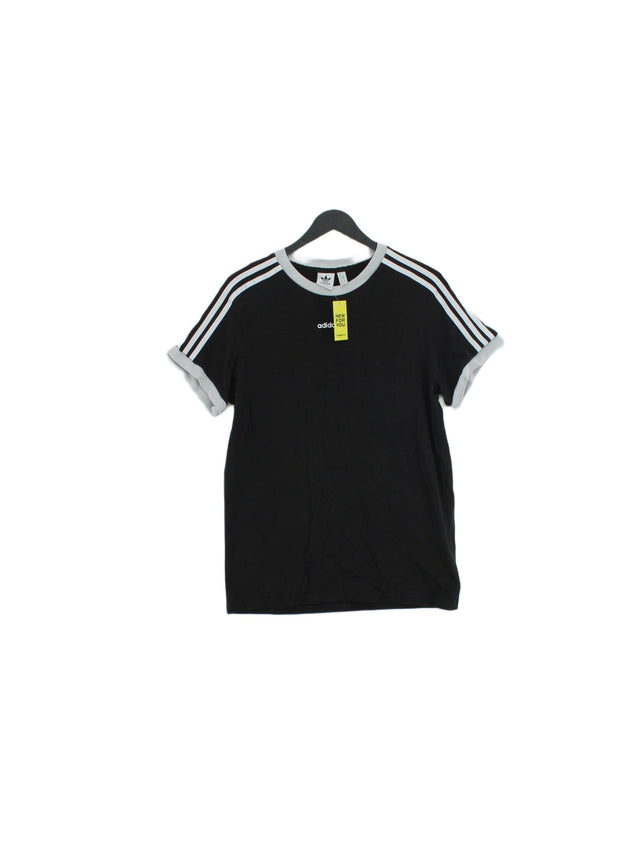 Adidas Women's T-Shirt UK 10 Black 100% Cotton