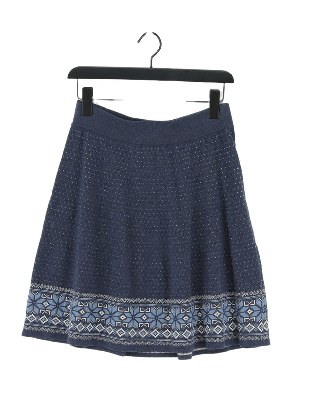 FatFace Women's Midi Skirt UK 10 Blue 100% Cotton