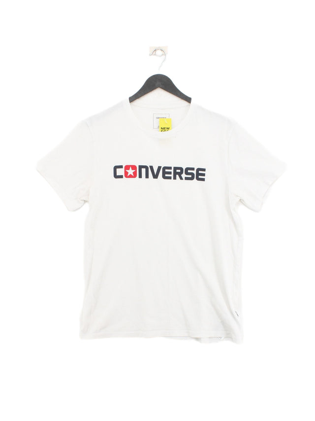 Converse Men's T-Shirt M White 100% Cotton