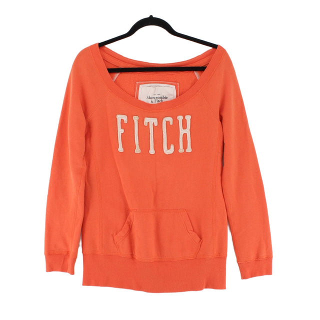 Abercrombie & Fitch Women's Jumper M Orange Cotton with Polyester