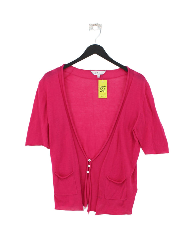 East Women's Cardigan UK 10 Pink 100% Cotton