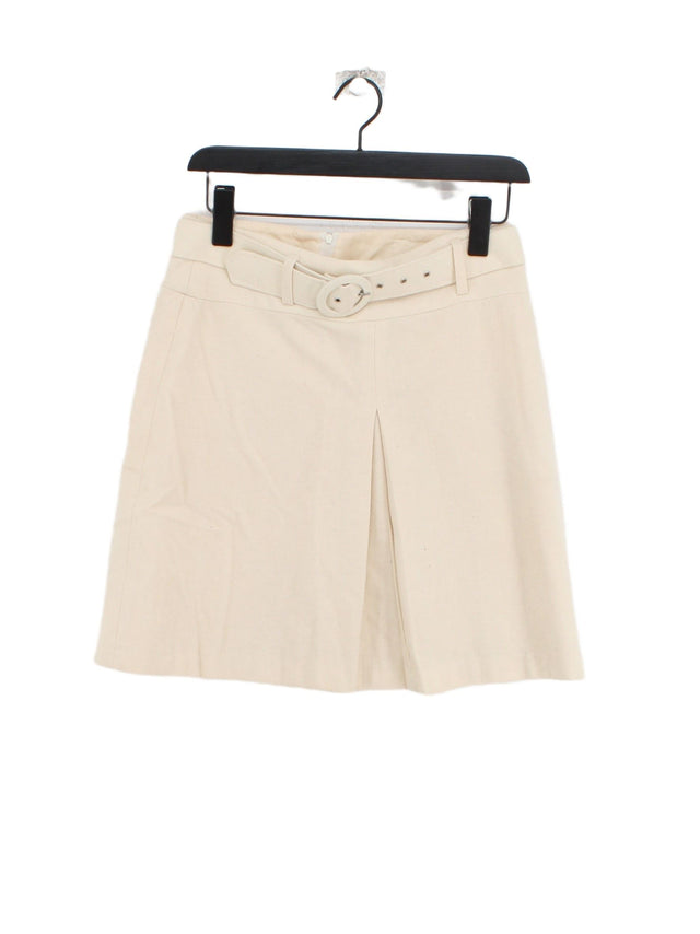 Jane Norman Women's Mini Skirt UK 8 Cream Wool with Polyamide, Polyester