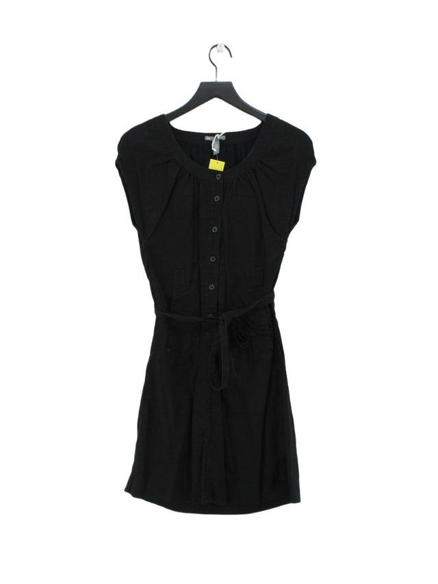 Gap Women's Midi Dress UK 8 Black Linen with Cotton
