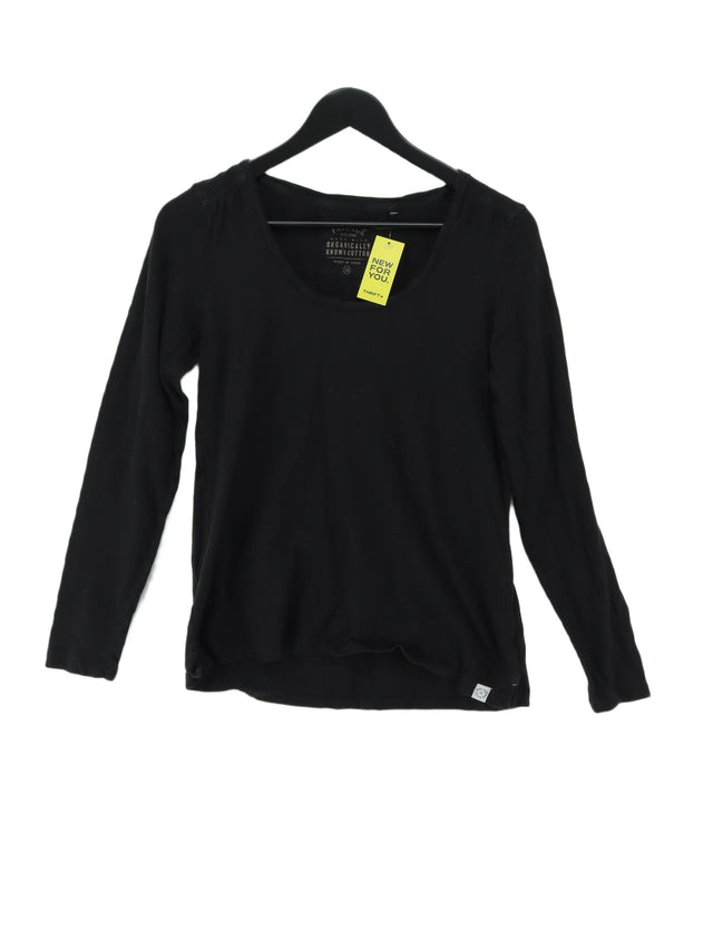 FatFace Women's Top UK 10 Black 100% Cotton