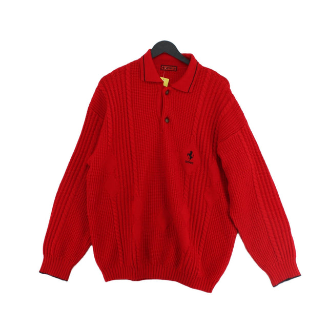 Ferrari Men's Jumper XL Red 100% Wool