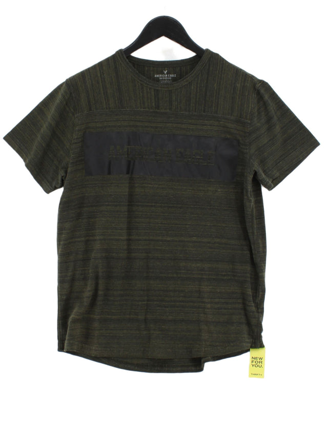 American Eagle Outfitters Men's T-Shirt L Green Cotton with Elastane