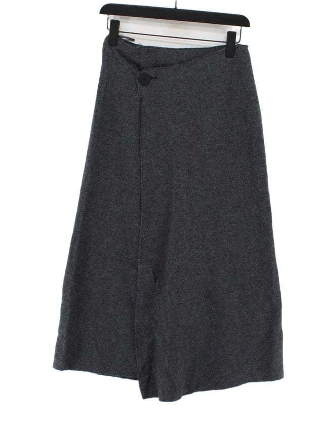 Massimo Dutti Women's Midi Skirt XS Grey Wool with Other, Polyamide