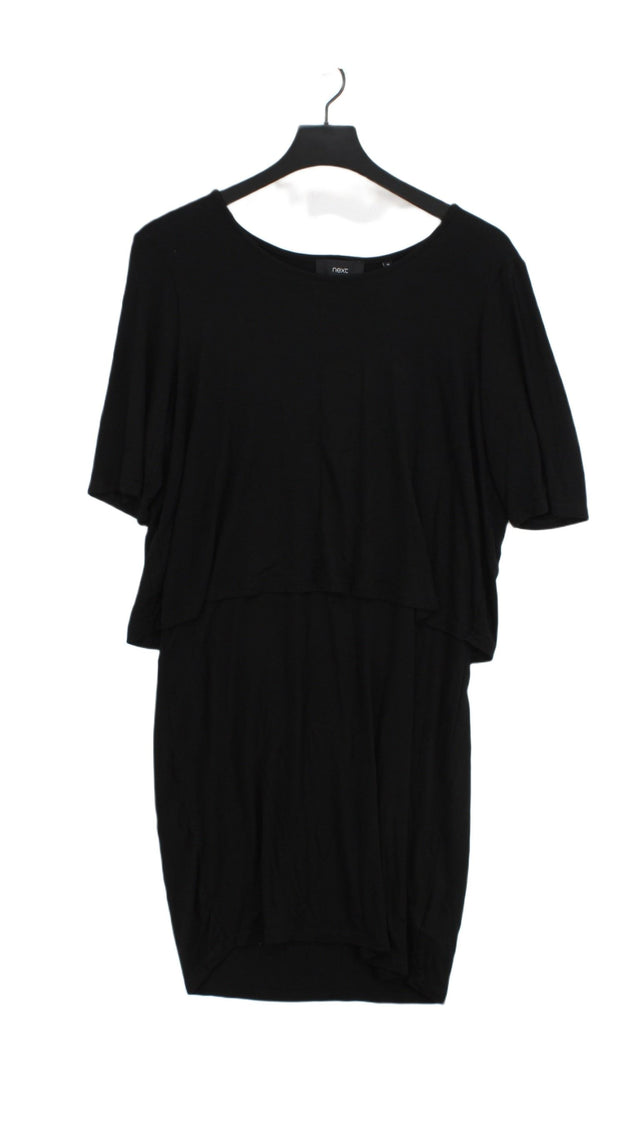 Next Women's Midi Dress UK 18 Black Viscose with Elastane