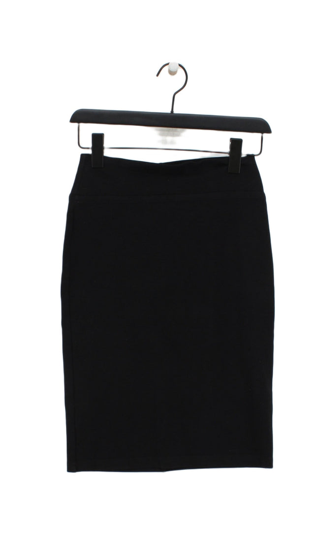 Review Women's Midi Skirt UK 8 Black Viscose with Elastane, Nylon