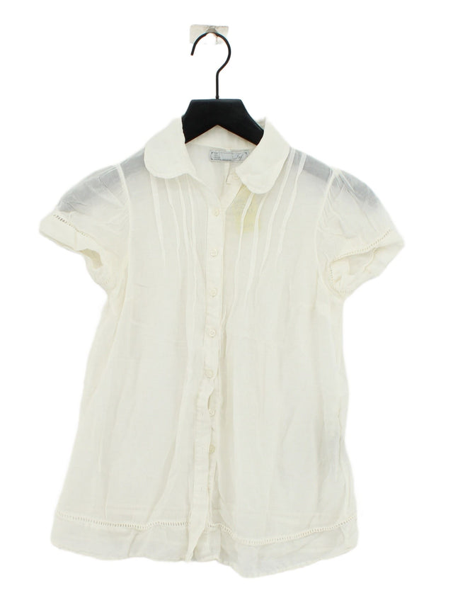 TRF Women's Shirt L White Cotton with Silk