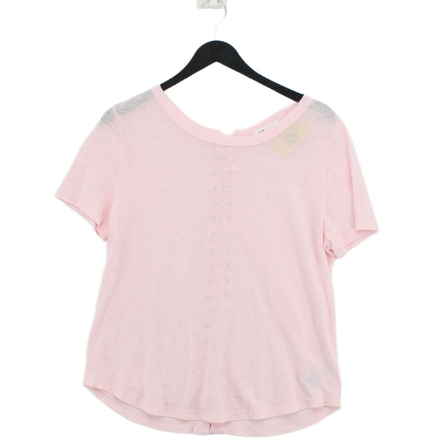 Gap Women's T-Shirt S Pink Linen with Polyester