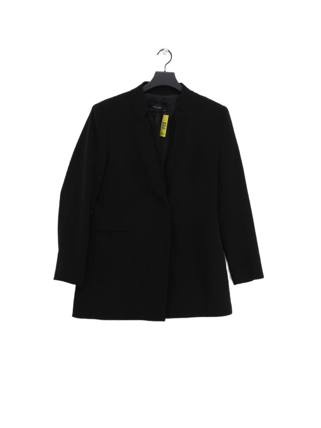 Zara Women's Blazer L Black Other with Elastane, Polyester
