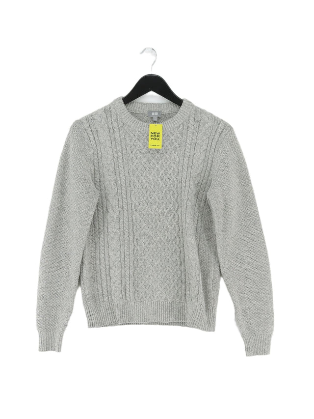 Uniqlo Men's Jumper XS Grey Polyester with Acrylic, Wool