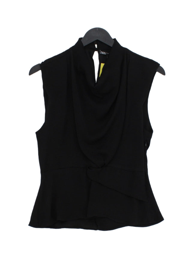 Zara Women's T-Shirt S Black 100% Polyester