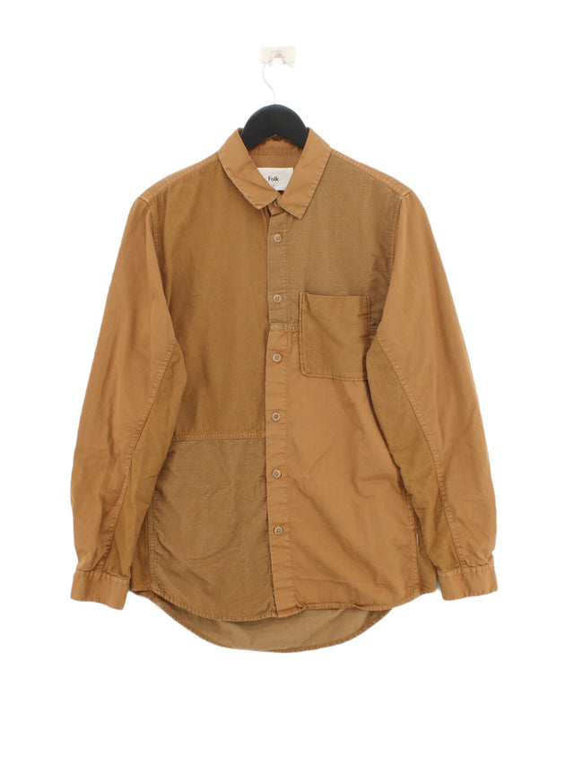 Folk Men's Shirt Chest: 40 in Brown 100% Cotton