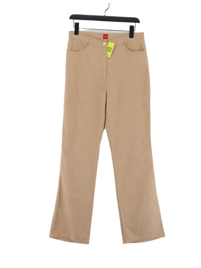 Olsen Women's Suit Trousers UK 14 Tan Cotton with Polyester