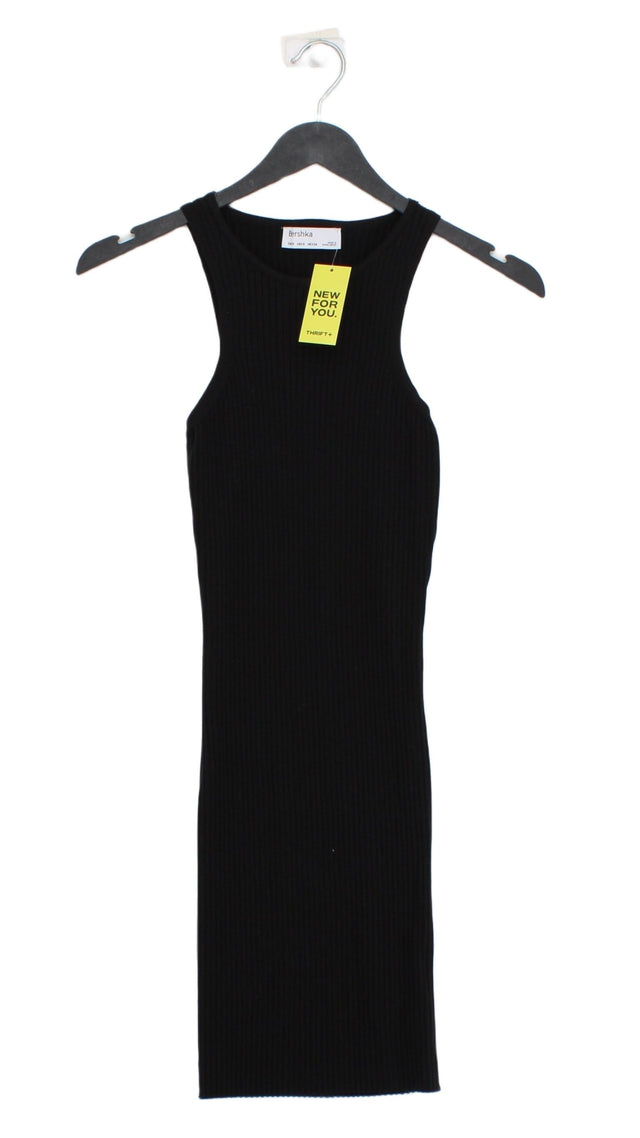 Bershka Women's Midi Dress S Black 100% Polyamide