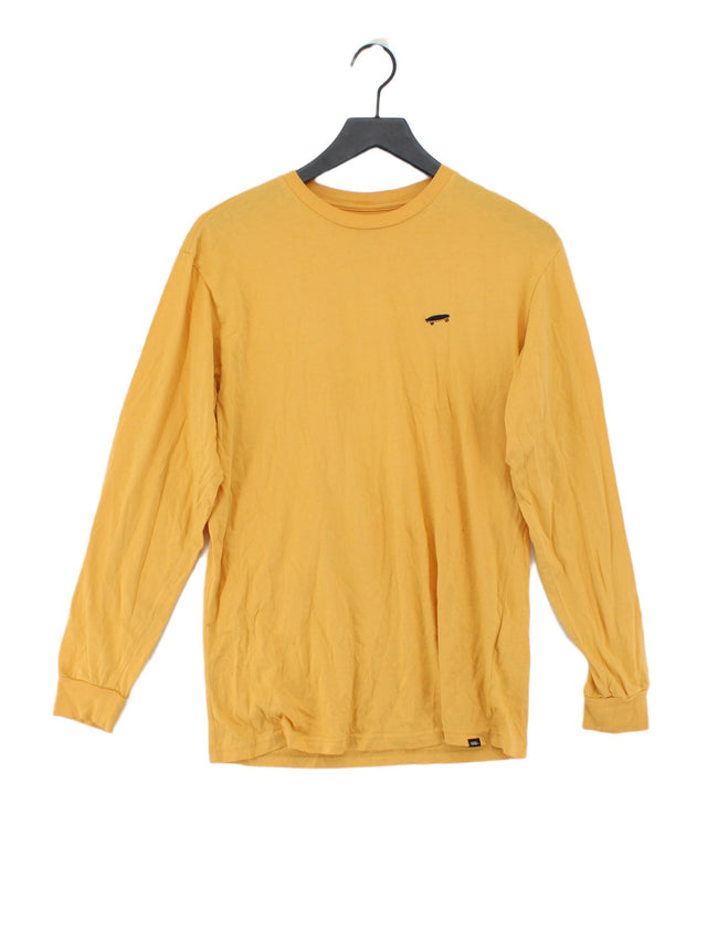 Vans Men's T-Shirt M Yellow 100% Cotton