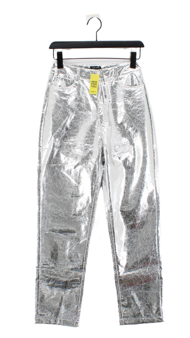 Karen Millen Women's Suit Trousers UK 8 Silver 100% Polyester