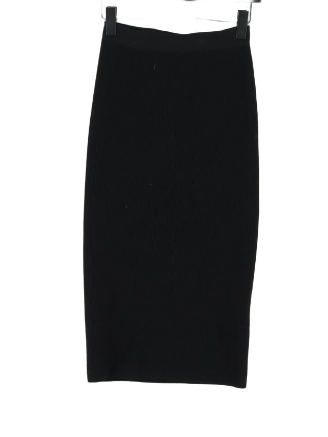 Theory Women's Midi Skirt S Black Viscose with Polyester