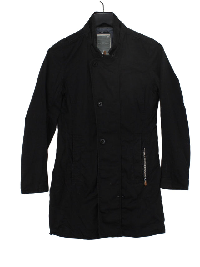 G-Star Raw Women's Coat S Black Cotton with Polyester, Viscose