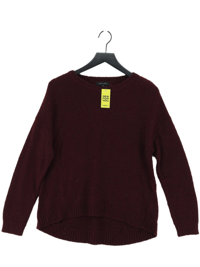 New Look Women's Jumper L Red 100% Acrylic