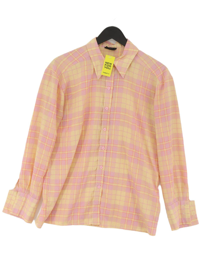 Topshop Women's Shirt UK 10 Yellow 100% Polyester