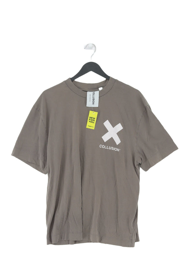 Collusion Men's T-Shirt L Grey 100% Other