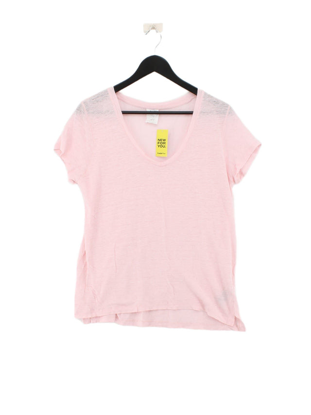 Gap Women's T-Shirt S Pink 100% Linen