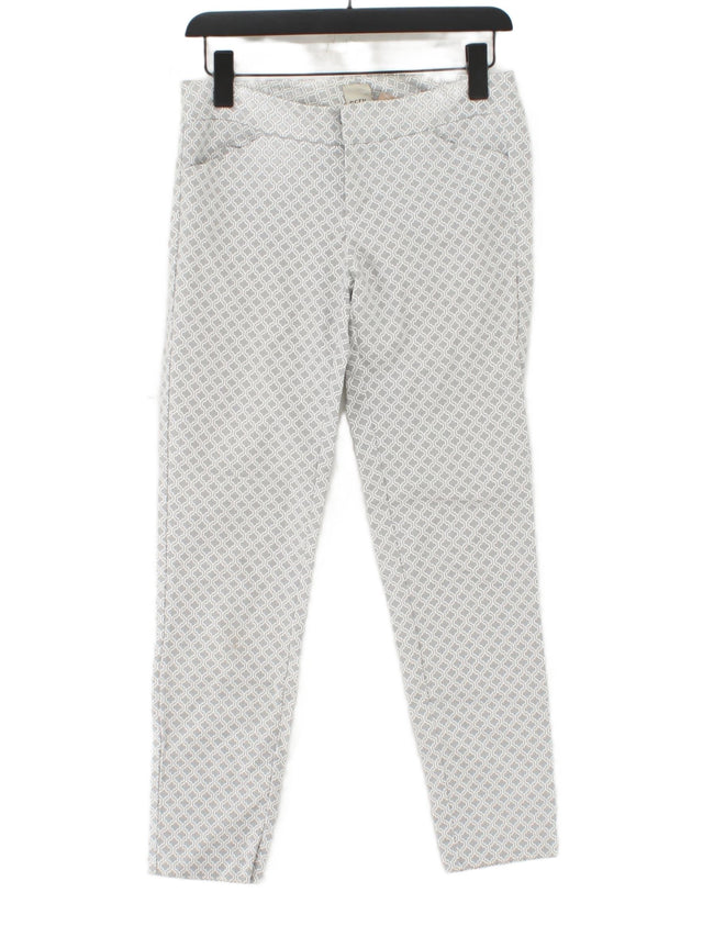 Ecru Women's Trousers UK 6 Grey Cotton with Spandex