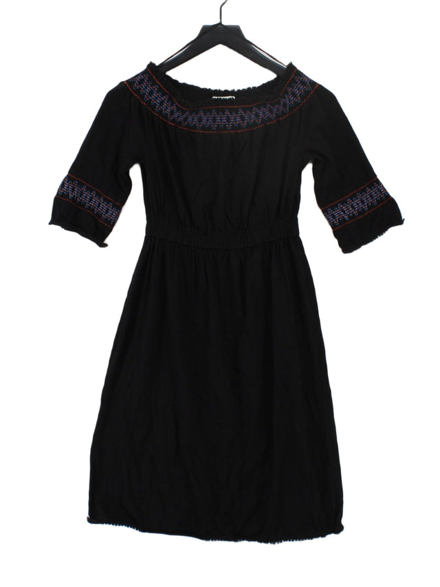 Whistles Women's Midi Dress UK 6 Black 100% Cotton
