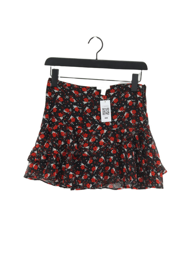 Topshop Women's Mini Skirt UK 8 Black 100% Polyester