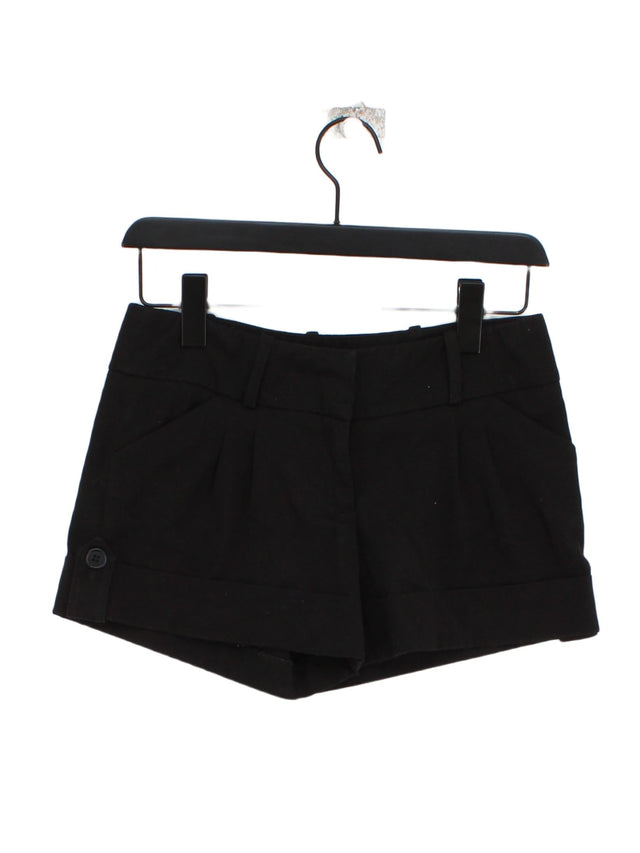 Warehouse Women's Shorts UK 8 Black Polyester with Elastane, Rayon, Viscose