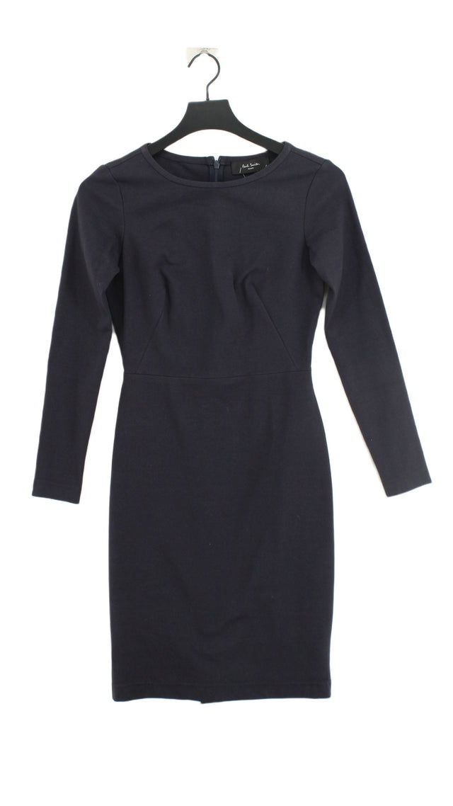 Paul Smith Women's Midi Dress UK 12 Blue 100% Cotton