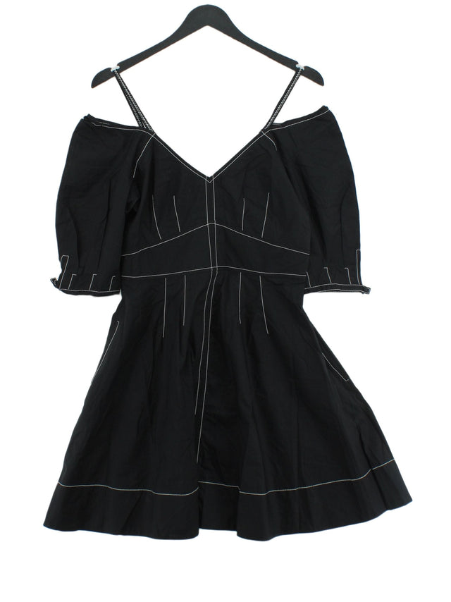 Derek Lam 10 Crosby Women's Midi Dress UK 8 Black 100% Cotton