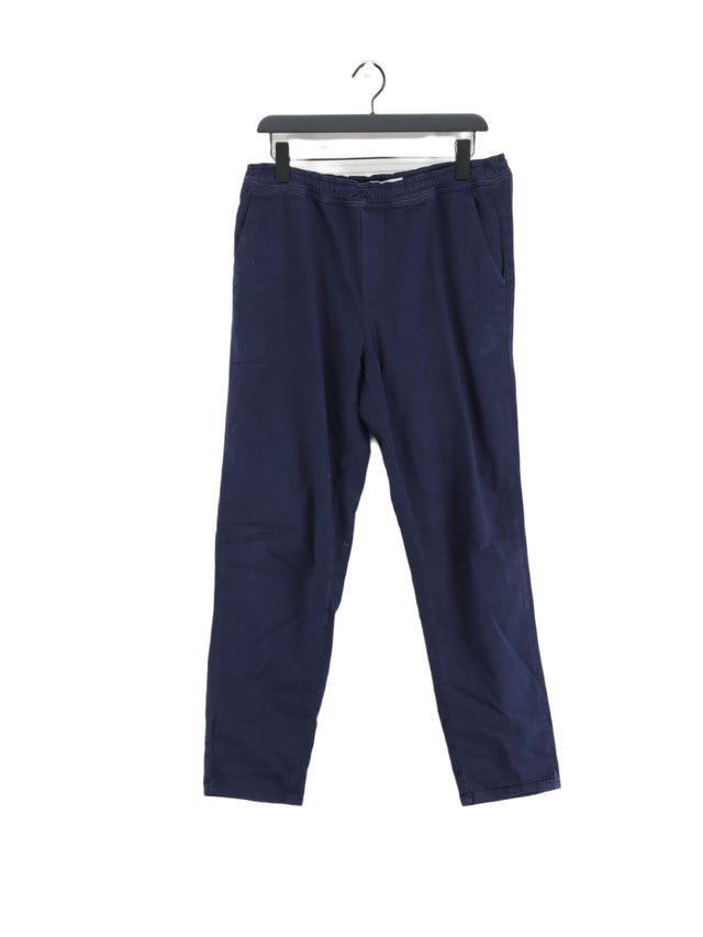 Casual Friday Men's Trousers L Blue Cotton with Elastane