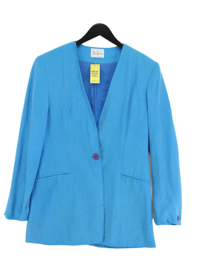 Betty Barclay Women's Blazer UK 12 Blue Silk with Other