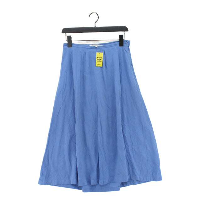 & Other Stories Women's Midi Skirt UK 8 Blue 100% Cotton