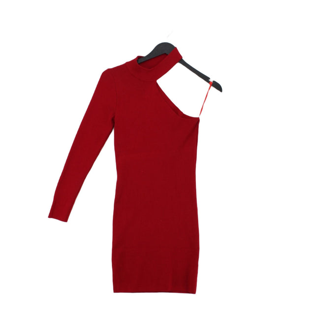 Seek The Label Women's Midi Dress XS Red Viscose with Nylon