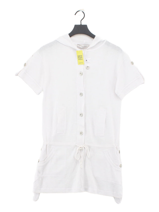 TRF Women's Mini Dress M White Cotton with Polyester