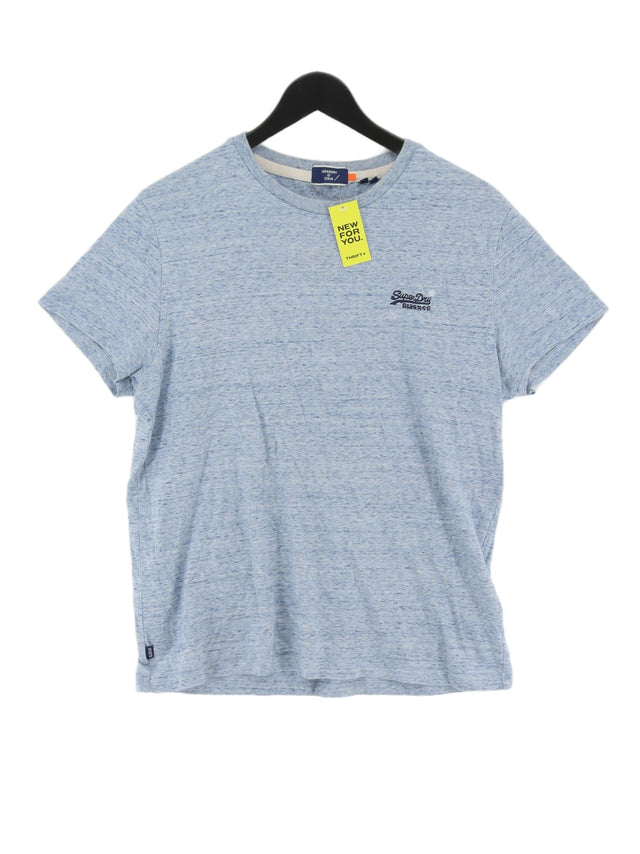 Superdry Men's T-Shirt L Blue 100% Cotton