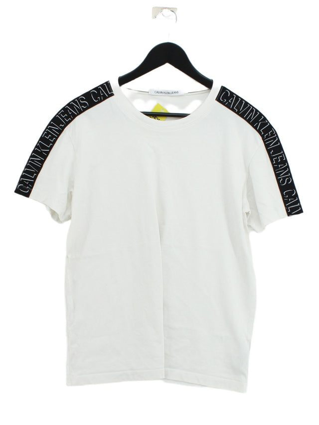 Calvin Klein Men's T-Shirt L White 100% Cotton