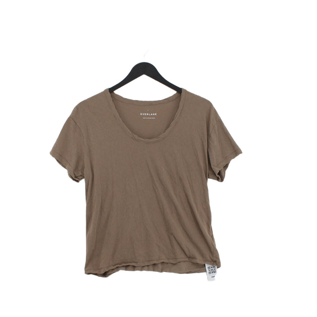 Everlane Women's T-Shirt S Tan 100% Cotton