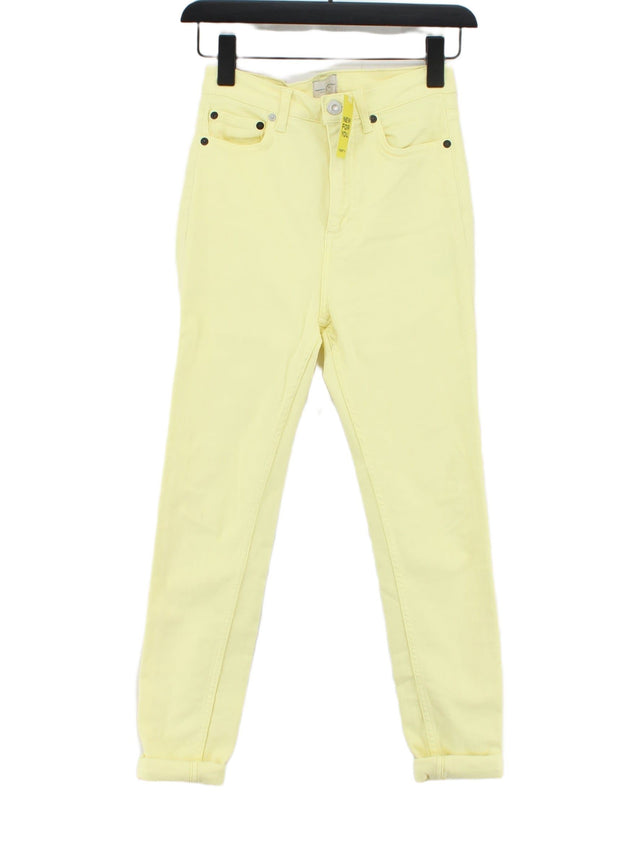 French Connection Women's Jeans UK 8 Yellow Cotton with Elastane, Polyester
