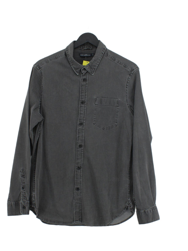French Connection Men's Shirt M Grey Cotton with Elastane