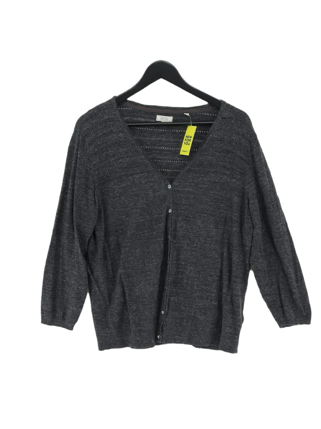 FatFace Women's Cardigan UK 18 Grey 100% Cotton