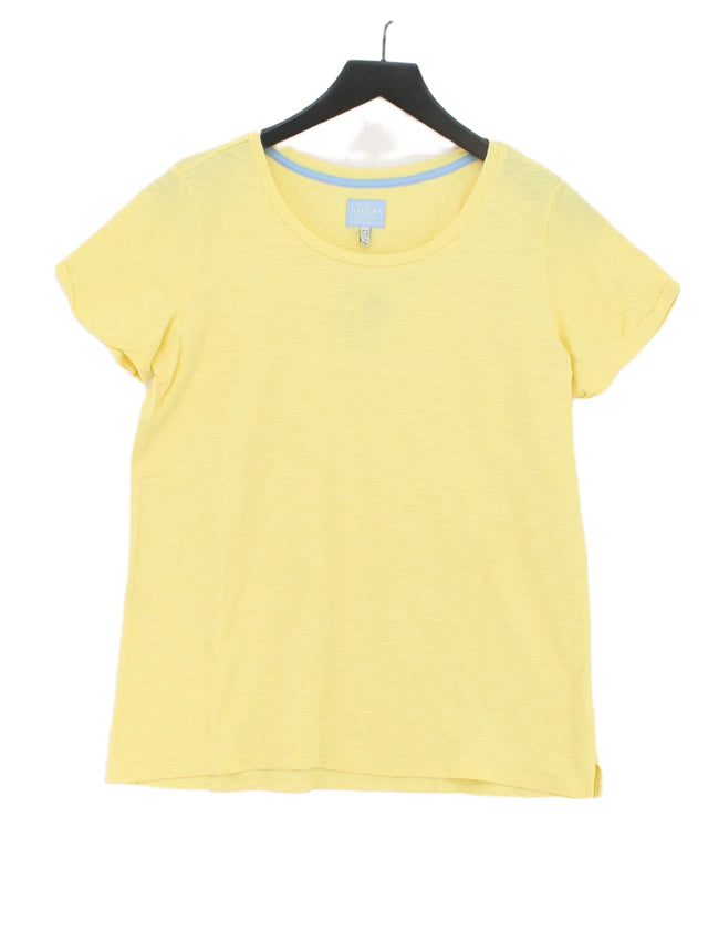 Joules Women's T-Shirt UK 14 Yellow 100% Other