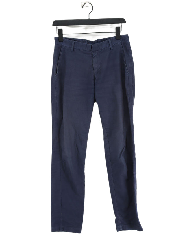 AT.P.CO Women's Trousers UK 12 Blue Cotton with Elastane