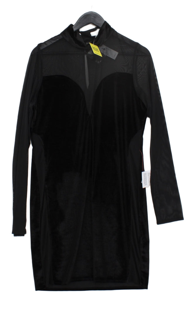 Topshop Women's Midi Dress XL Black Polyester with Elastane